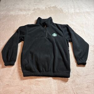Vintage Colorado Timberline Black Starbucks Fleece 1/4 Zip Sweatshirt Size XS
